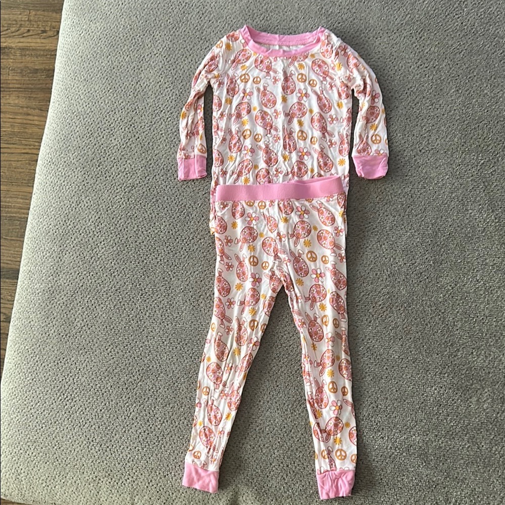 Dream big little co Easter egg groovy pajama set
